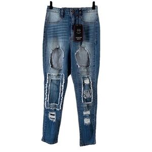 Fashion Nova Aphrodite High Rise Distressed Skinny Jeans Size 9 NWT Stretch
